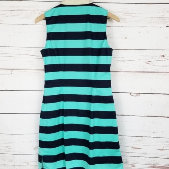 Sail To Sable Classic Striped Tunic Dress with Gold Trim - Picture 3 of 7